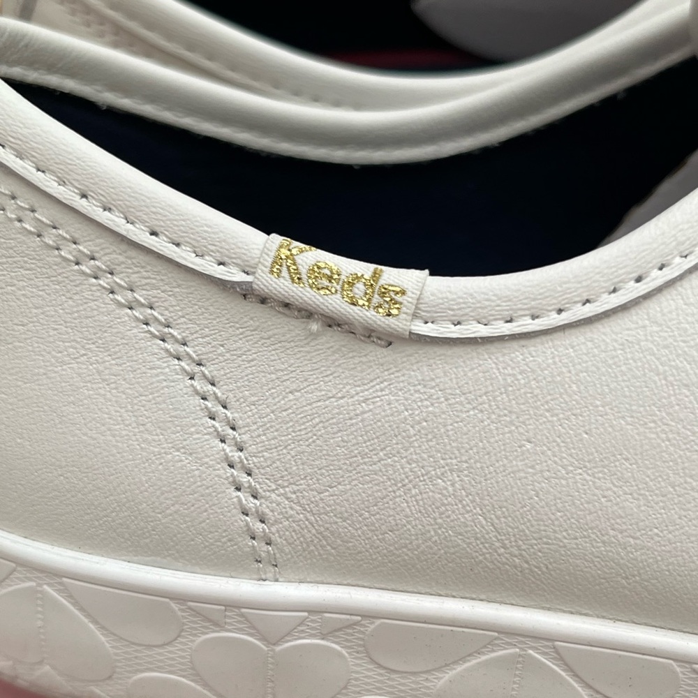 Kate Spade Keds White Women's Leather Sneakers Sz 7 - Picture 3 of 7